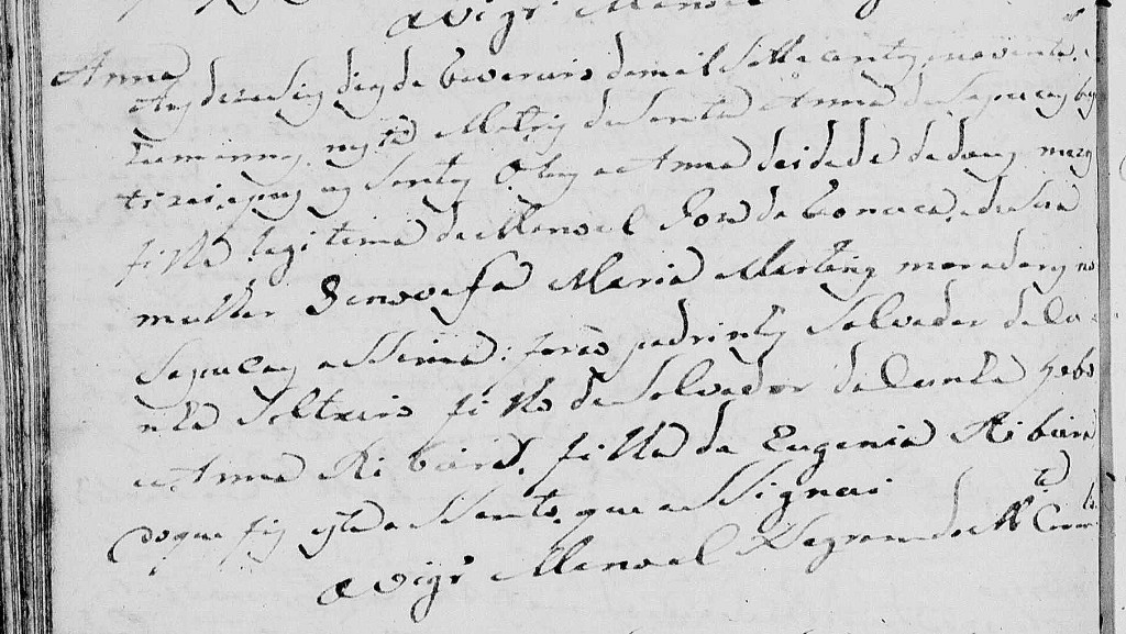 Batismo de Anna, na matriz de Santana do Sapucaí, dia 18 de fevereiro de 1791